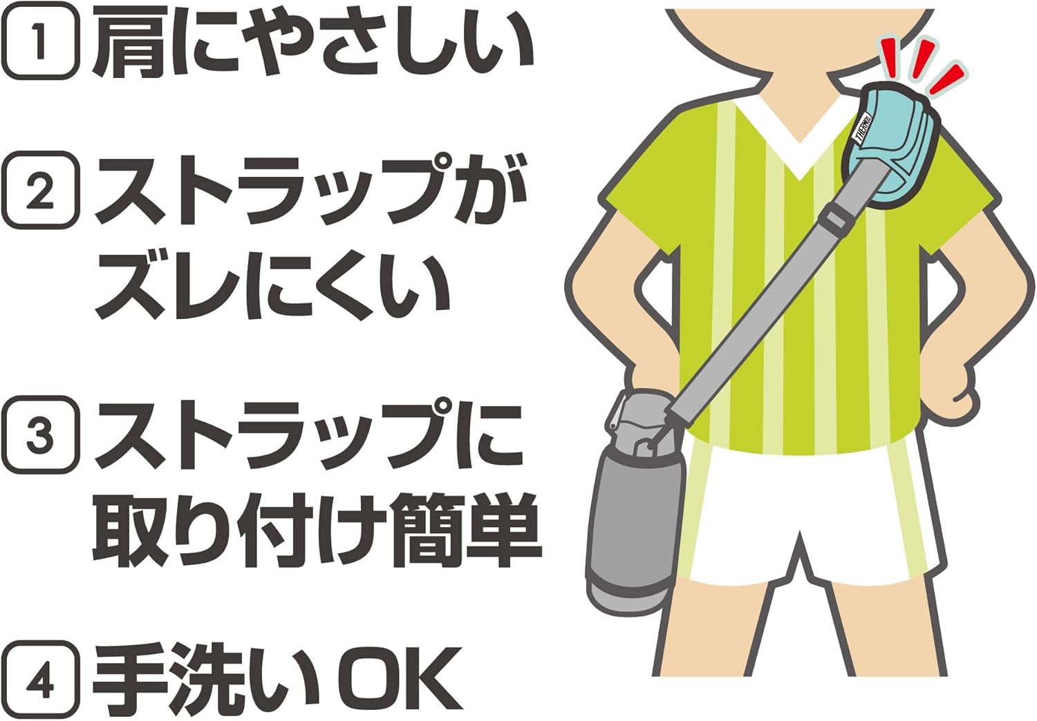ディープブラック サーモス 水筒用すべり止めショルダーパッド