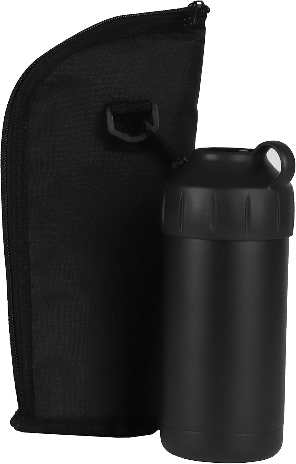 保冷保温ペットボトルホルダー 500ml/600ml兼用 真空二重構造 ブラック AZ-5093