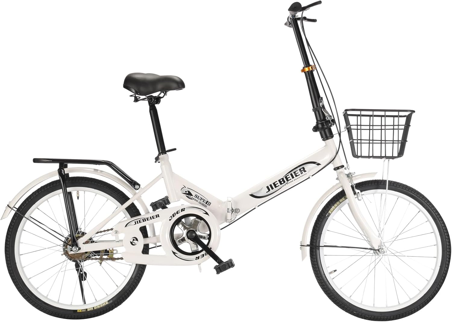 20インチ 軽量 折りたたみ自転車 高炭素鋼フレーム リアキャリア付き 通勤・通学用