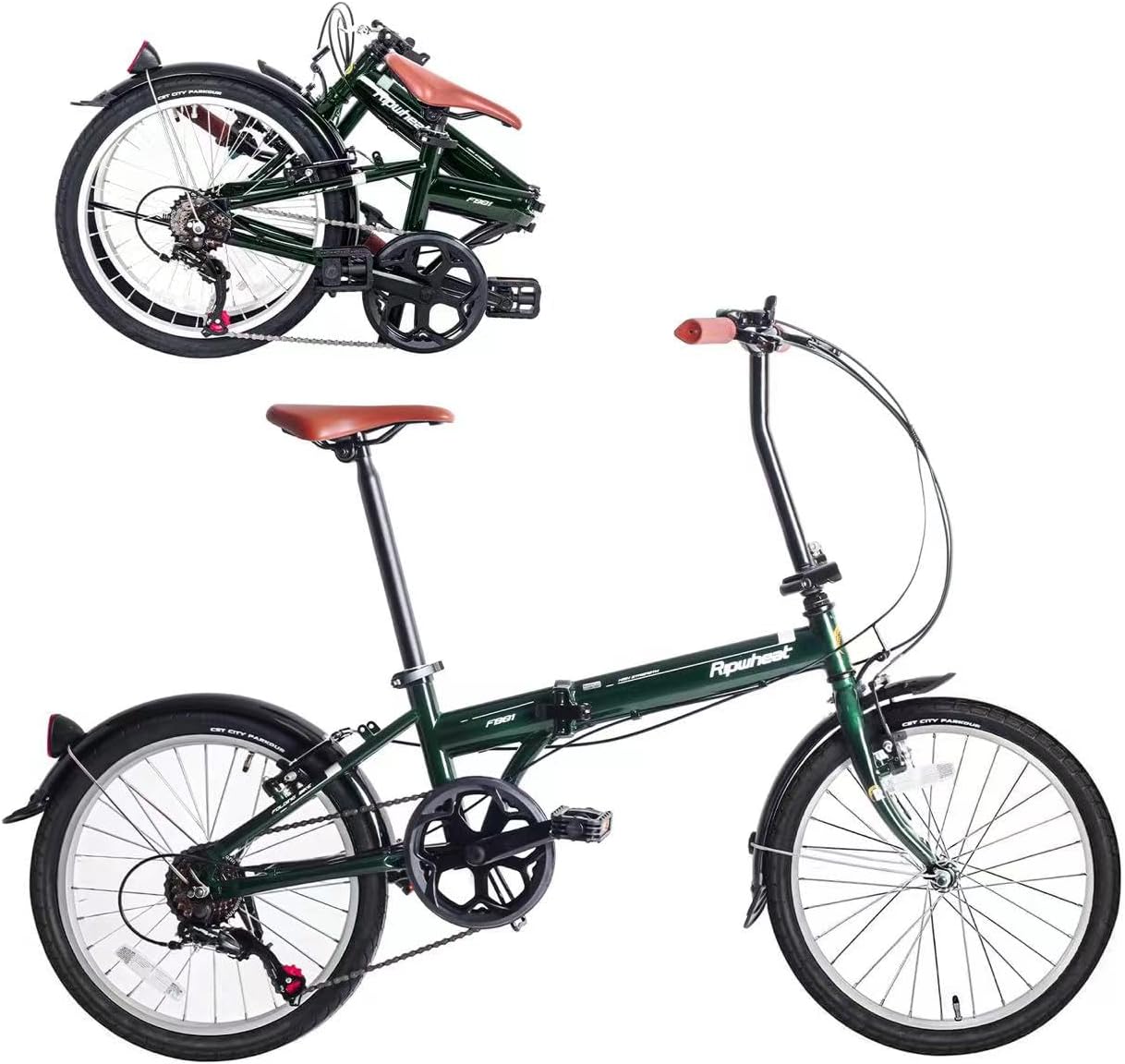 Ripwheat 軽量20インチ折りたたみ自転車 シマノ7段変速 バルブ付き 通勤・通学・旅行用