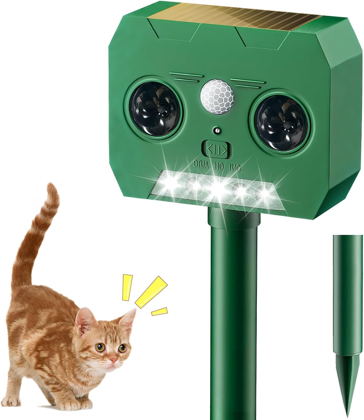 猫よけ対策 超音波害獣撃退器 ソーラー充電式 12m感知範囲 防水型