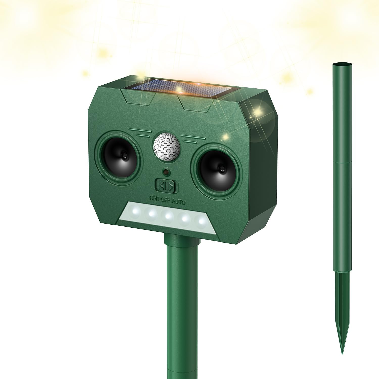 猫よけ超音波撃退器｜ソーラー充電・防水・120°感知範囲【2025年最新モデル】