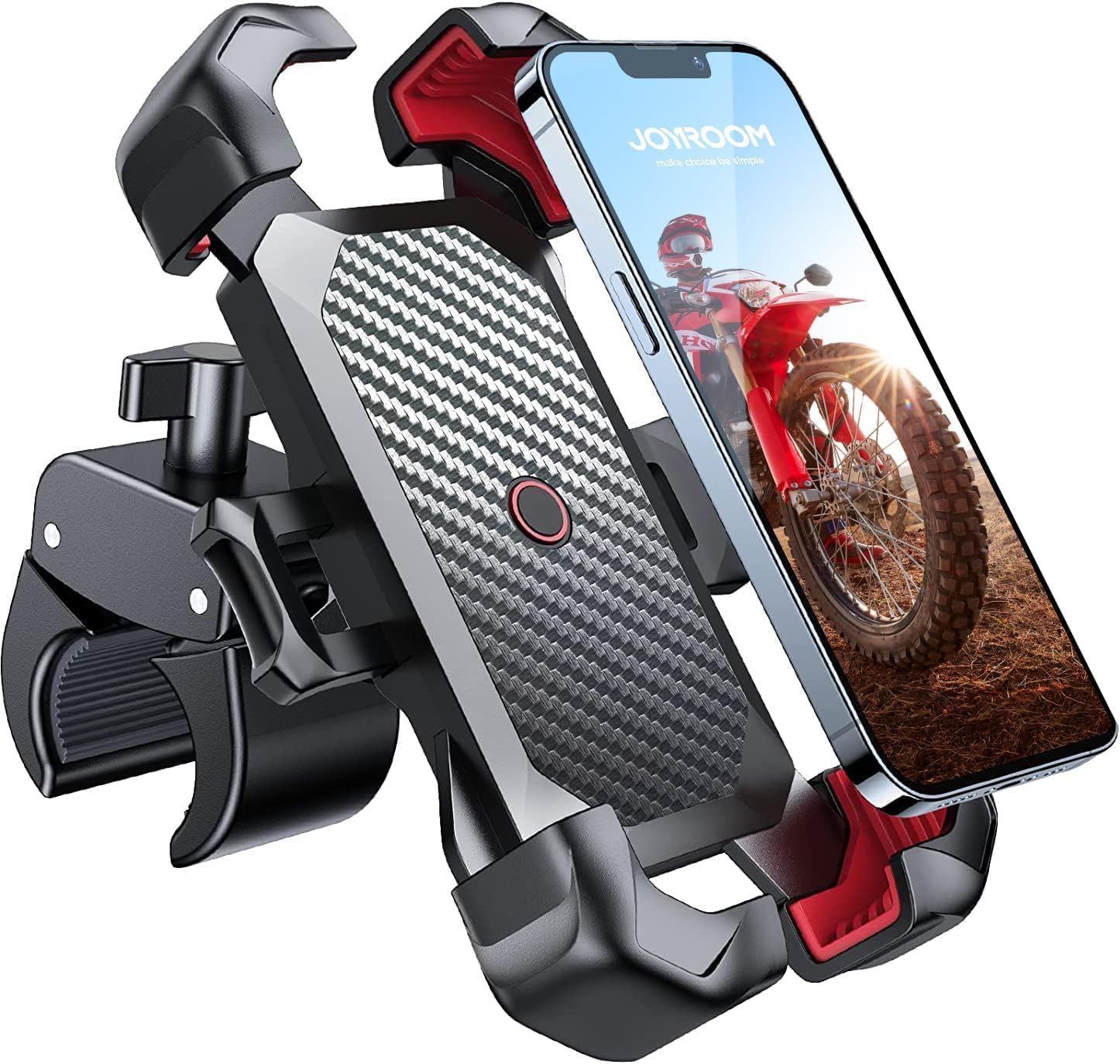 バイク用スマホホルダー 振動吸収 強力保護 360度回転 片手操作 2024モデル