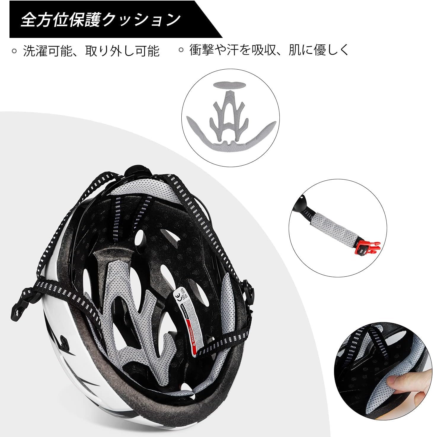 大人用 超軽量 サイクリングヘルメット 18通気ホール 耐衝撃 サイズ調整可能  男女兼用