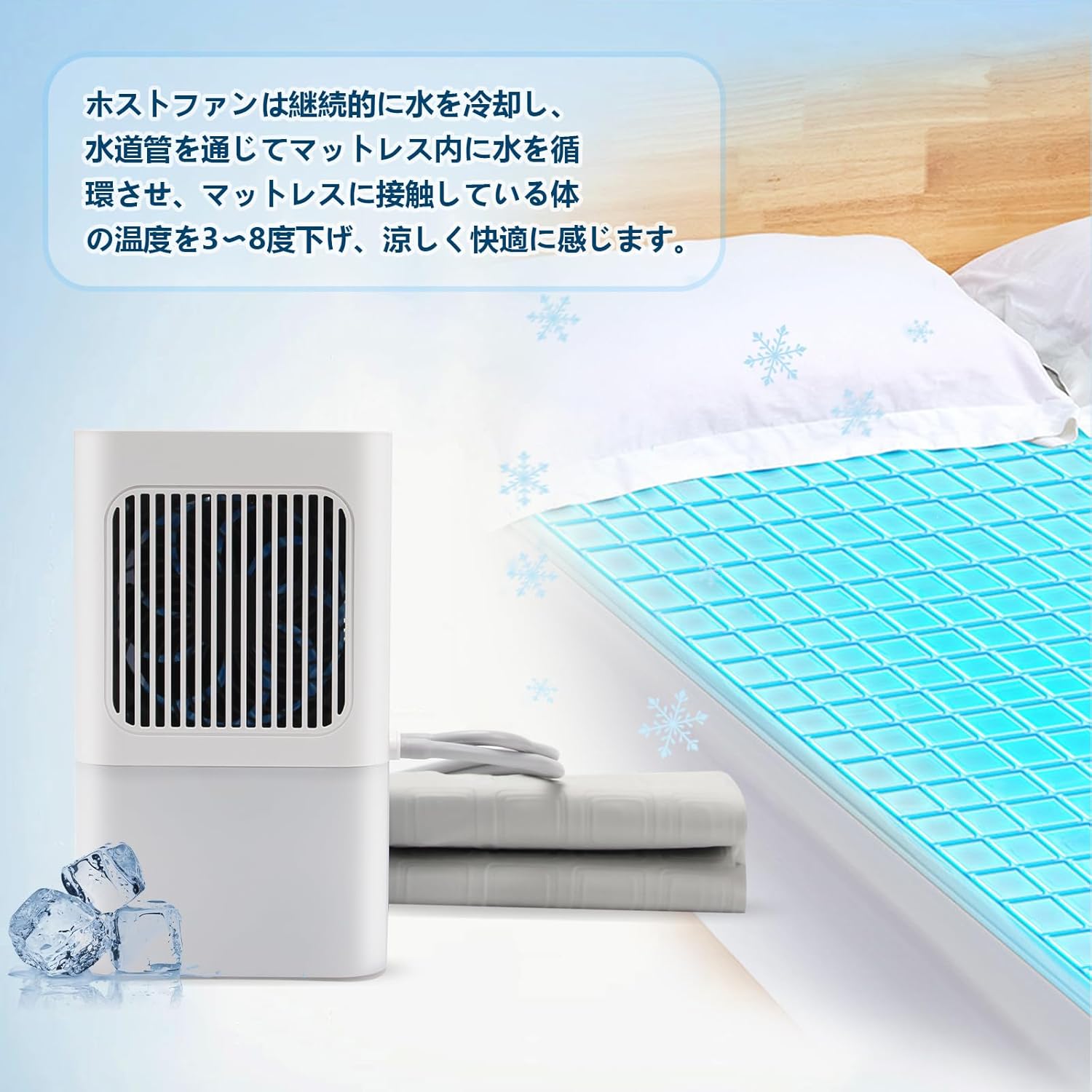 猛暑対策 水冷マット 3段階速度調整 無線制御 シングル 160×70CM