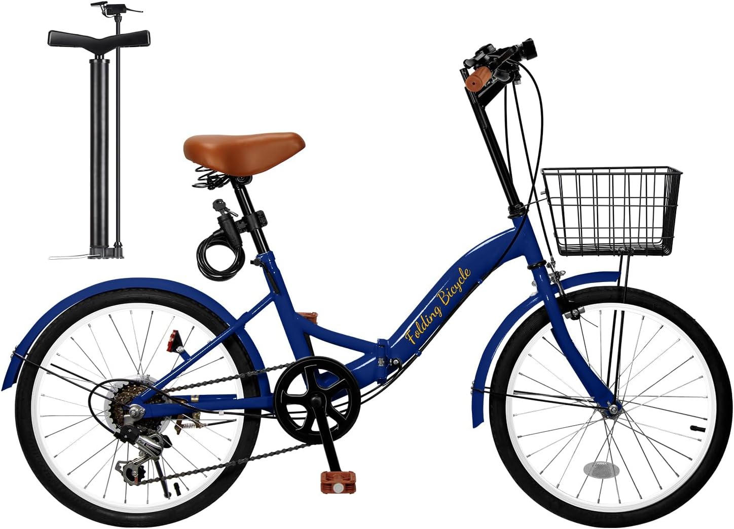 通勤・通学向け 20インチ折りたたみ自転車 シマノ6段変速 ハンドル・サドル高さ調整可能