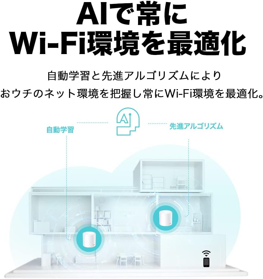 TP-Link Deco X50/A メッシュWi-Fiシステム 2402 + 574 Mbps 3ユニット 3年保証