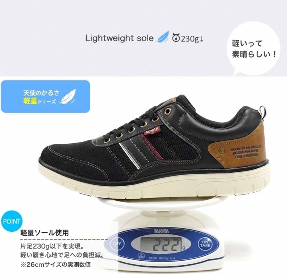 カジュアルスニーカー メンズ 軽量 ストレッチ素材 おしゃれ EDW-7643