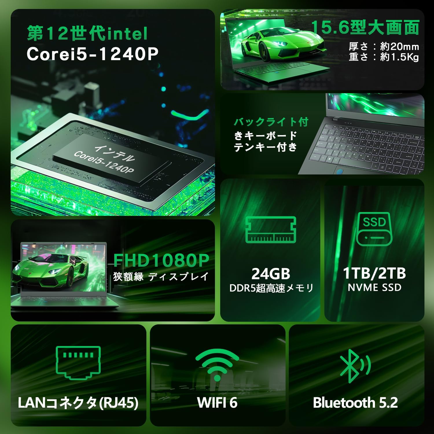 VETESA ゲーミングノートパソコン Core i5・15.6インチ・24GBメモリ・1TB SSD・Windows11搭載