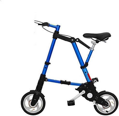 通勤に便利な軽量コンパクト折りたたみ自転車（ノーパンクタイヤ・ブルー/8センチ）