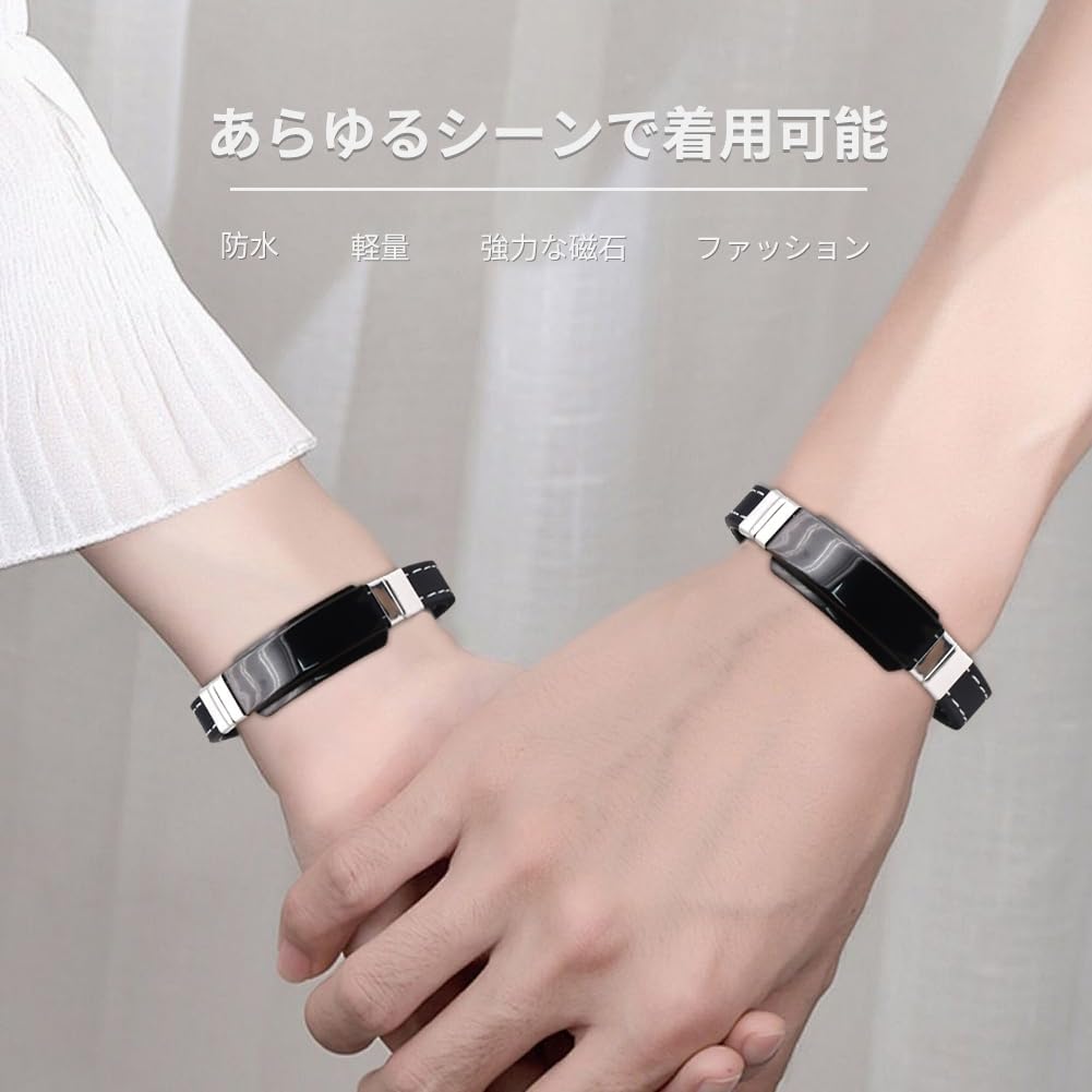 メンズ本革製磁気ブレスレット 静電気除去 ヘマタイトバングル