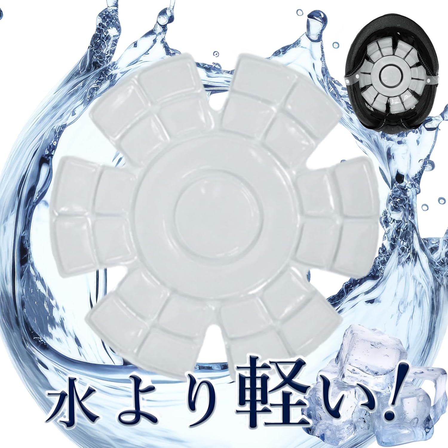 【暑さ対策】接触冷感保冷剤付き帽子 - 頭冷却グッズ (ホワイト)