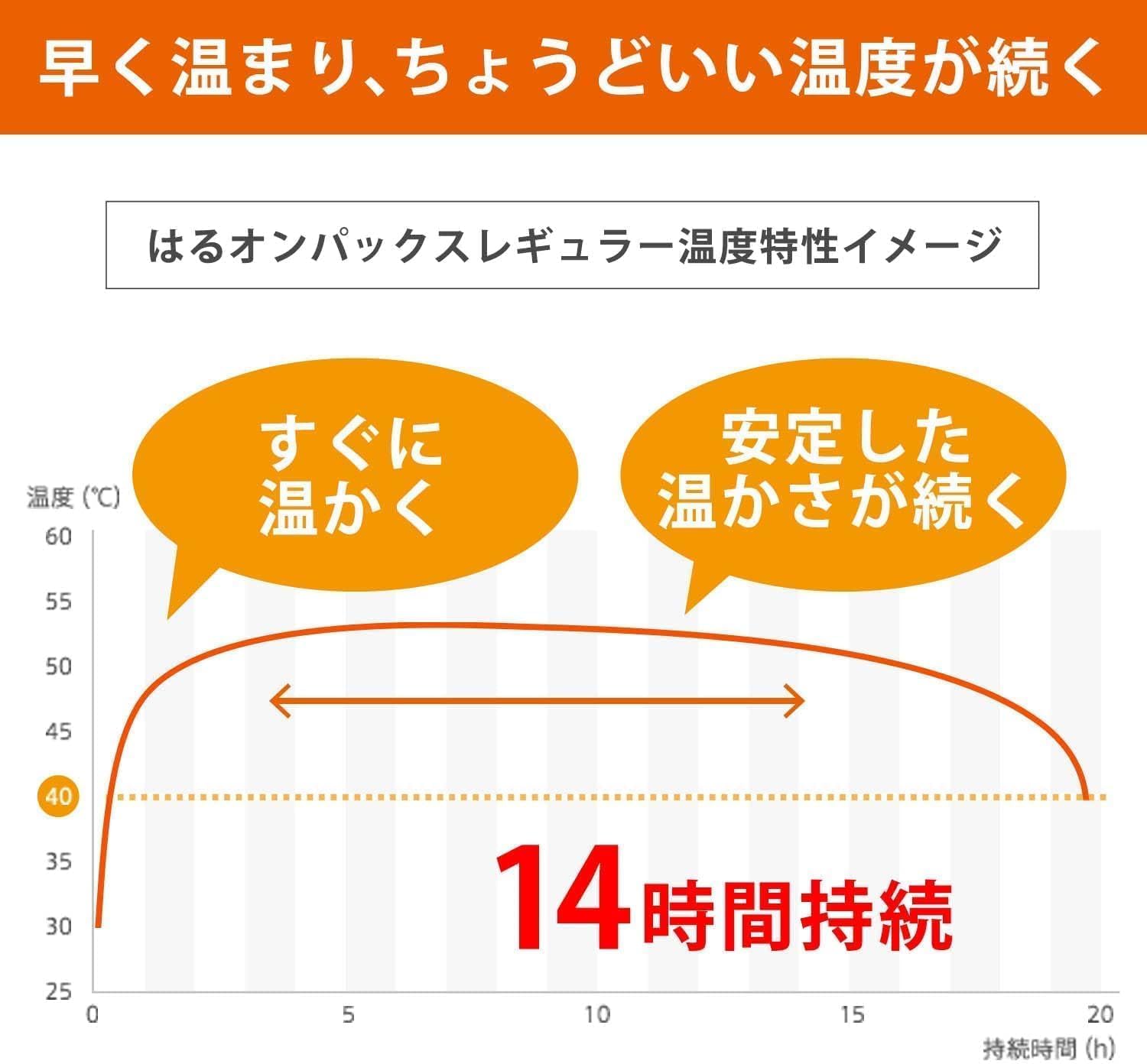 エコパッケージ 日本製 貼るカイロ レギュラー 40個入 14時間持続