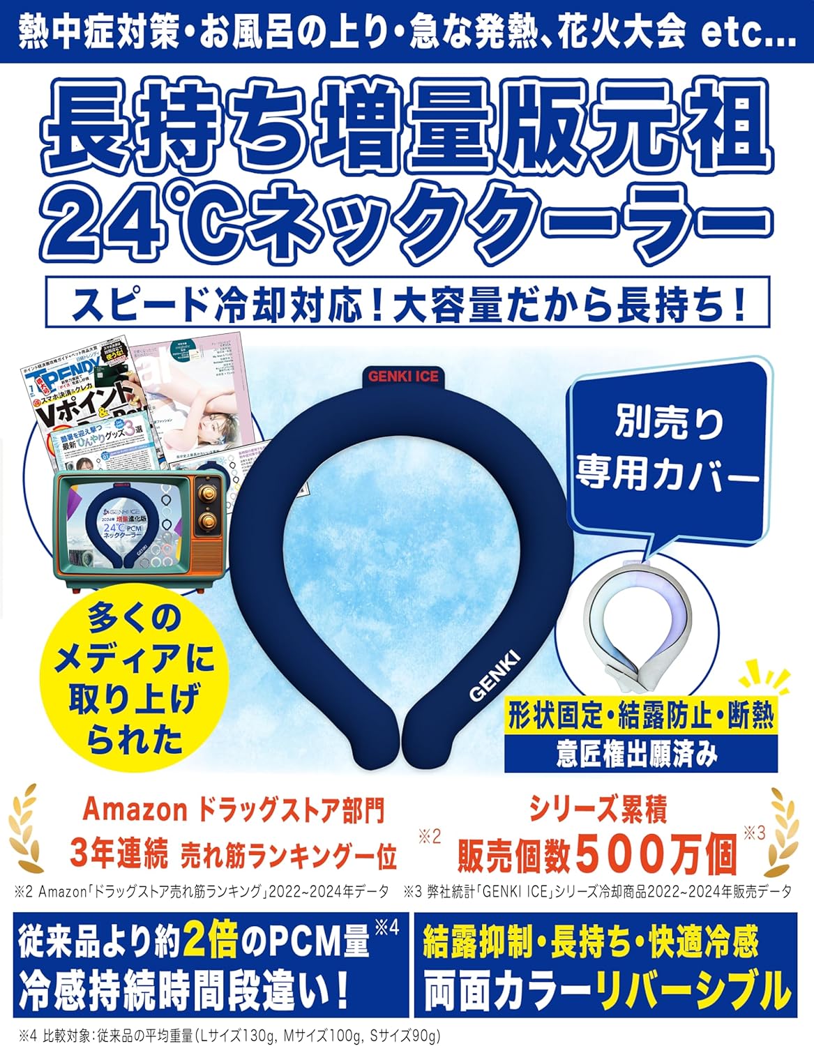 熱中症対策 クールネックリング PCM大増量版 グレー Mサイズ