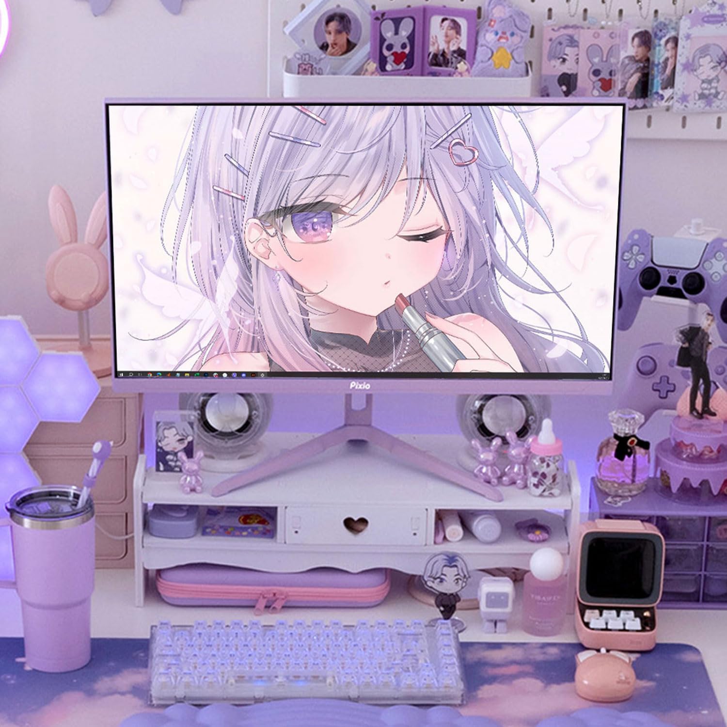 パステルパープル23.8インチゲーミングモニター200Hz FHD スピーカー内蔵 2年保証