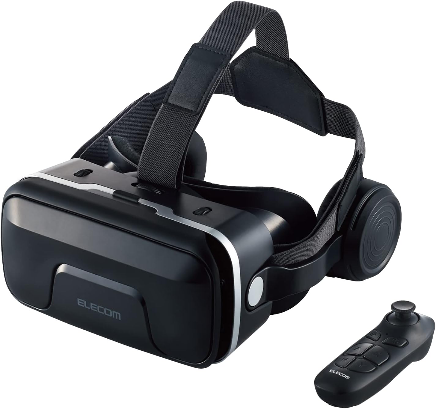 エレコム VRゴーグル スマートフォン・タブレット用 ヘッドホン一体型 【VRリモコン付き】 ブラック