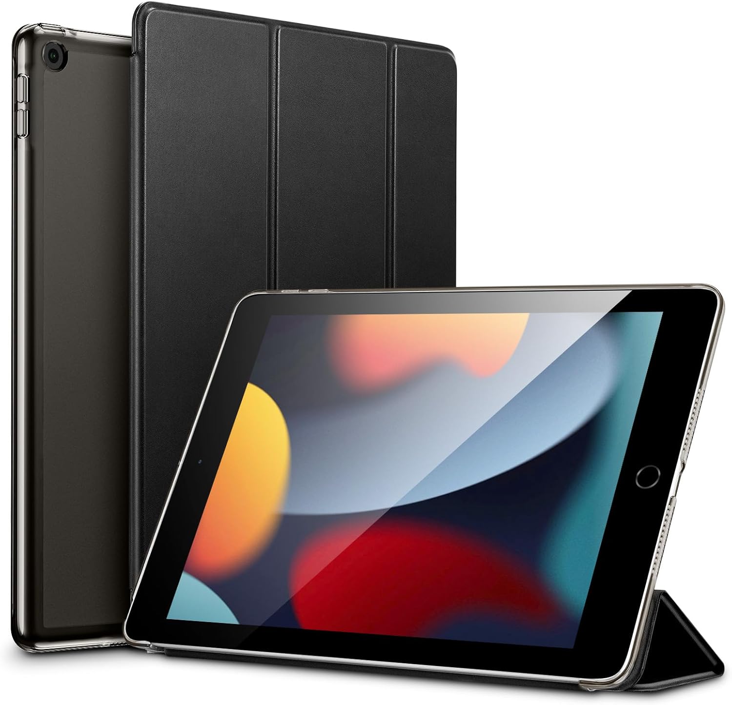 iPad 9世代用 半透明ハードケース (10.2インチ) 薄型・軽量・耐衝撃 黒