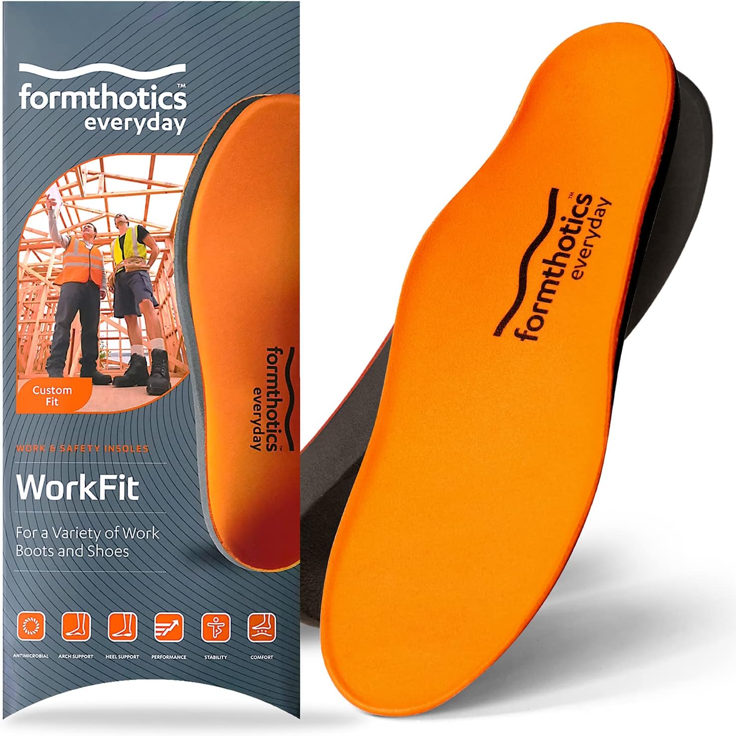 フォームソティックス Everyday Workfit XS インソール オレンジ/チャコール