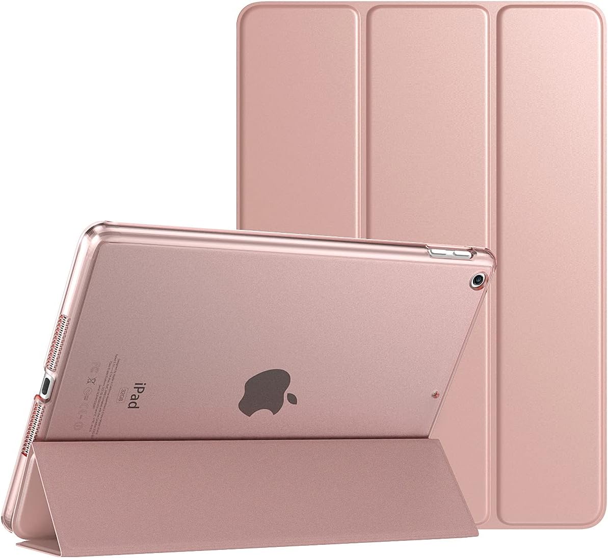 iPad 9世代・8世代・7世代対応 ケース 10.2インチ 半透明ハードカバー 薄型スタンド RoseGold