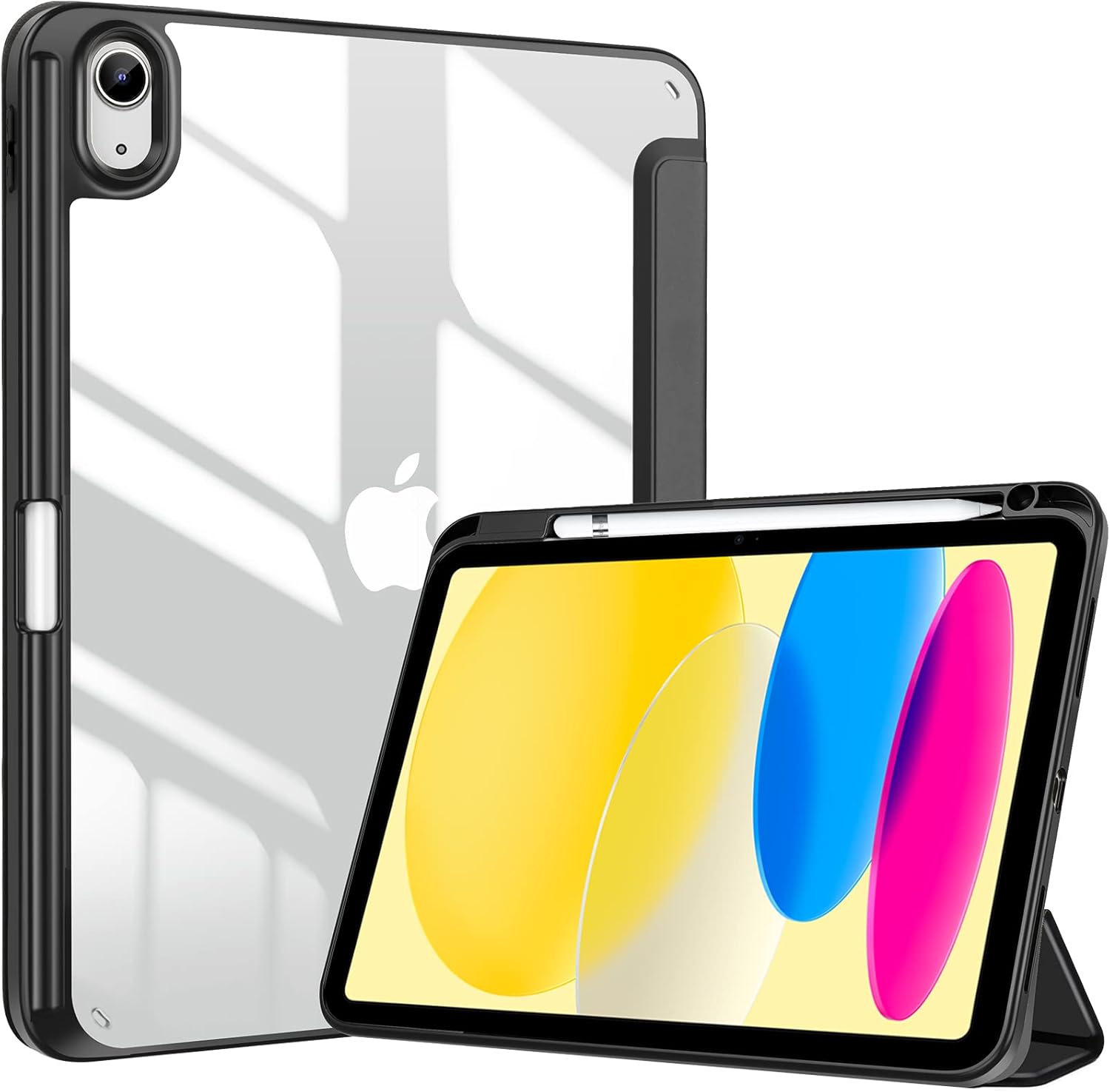 iPad 11世代/10世代用 耐衝撃三つ折りスマートカバー（ブラック）
