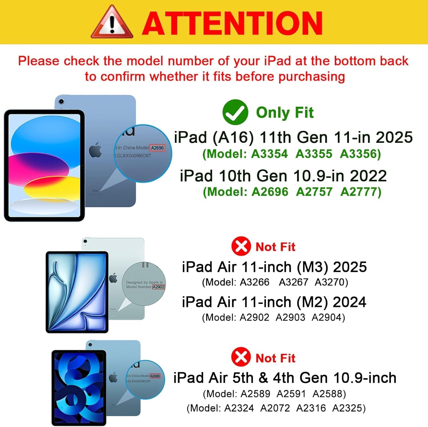 iPad 11世代/10世代用 耐衝撃三つ折りスマートカバー（ブラック）
