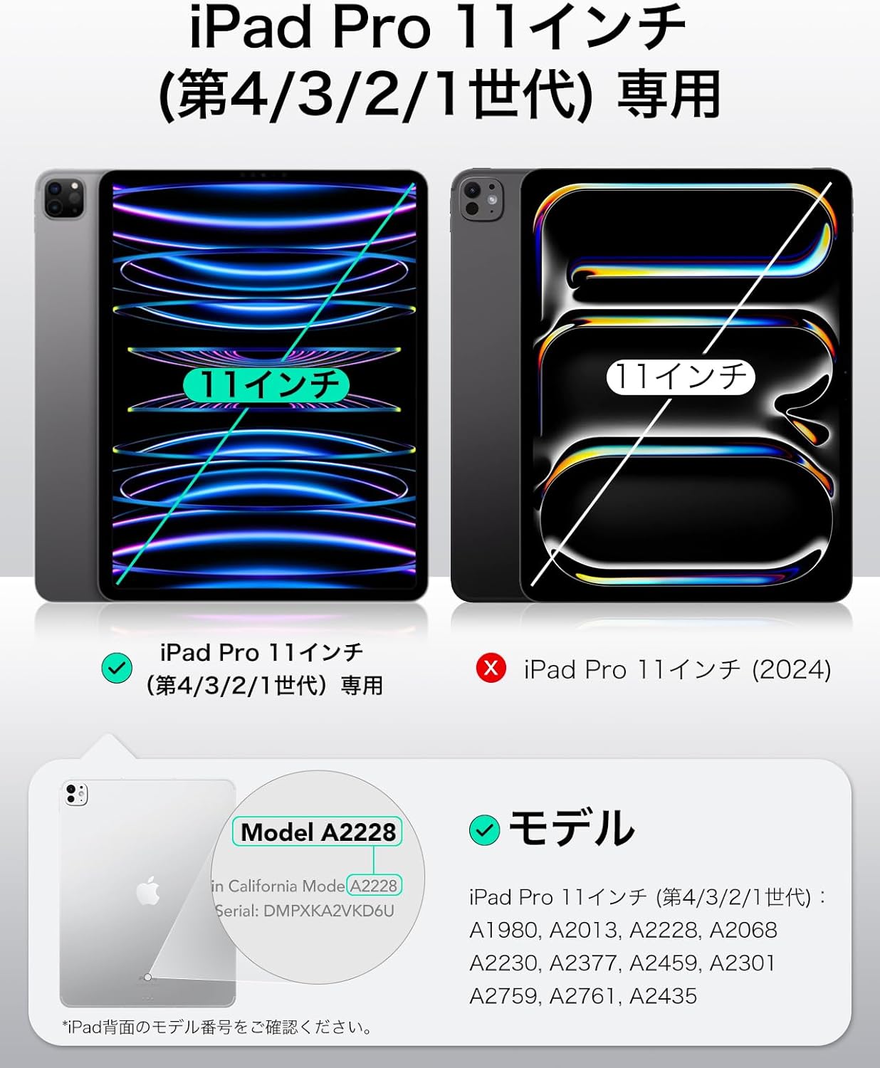 iPad Pro 11インチ ケース 第4/3/2/1世代専用 オートスリープ機能付き三つ折スタンド ブラック