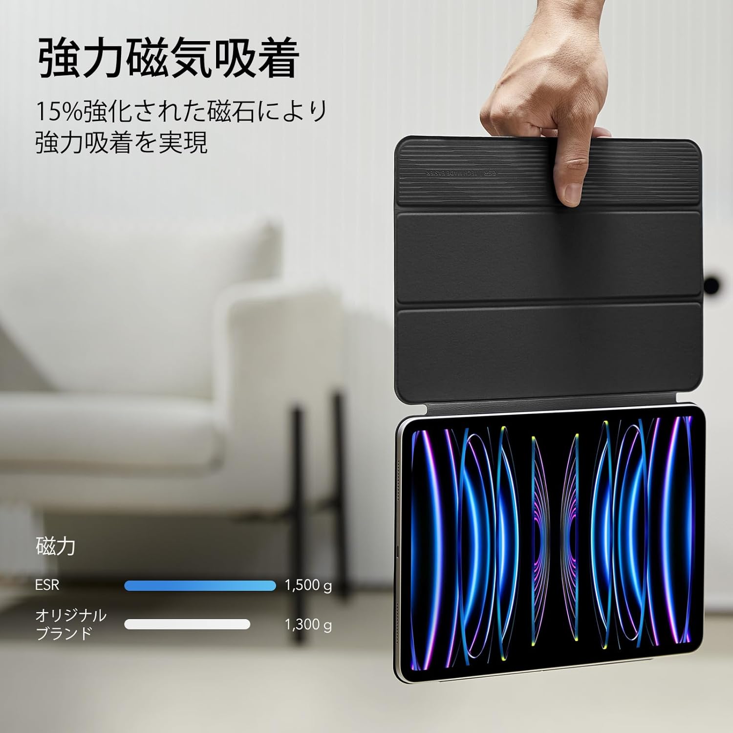 iPad Pro 11インチ ケース 第4/3/2/1世代専用 オートスリープ機能付き三つ折スタンド ブラック