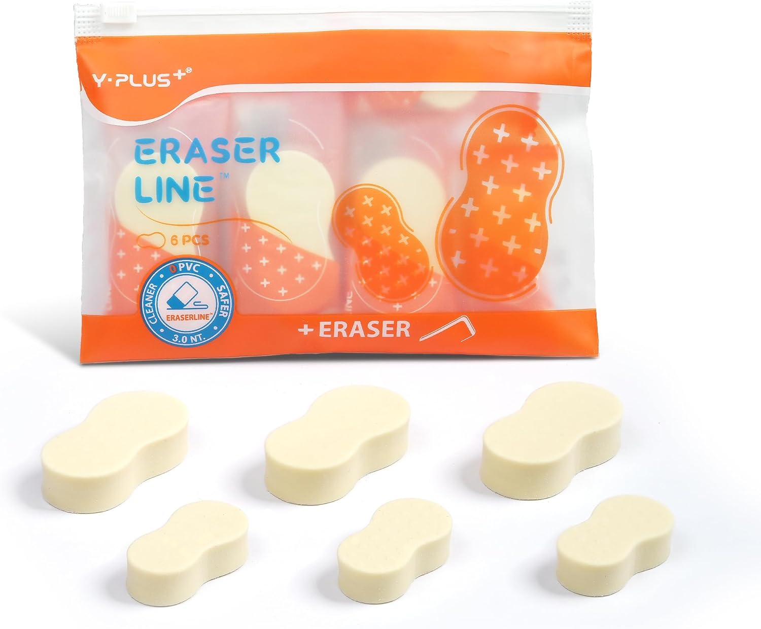 学校やオフィス向け かわいいポリマー消しゴム 6個入