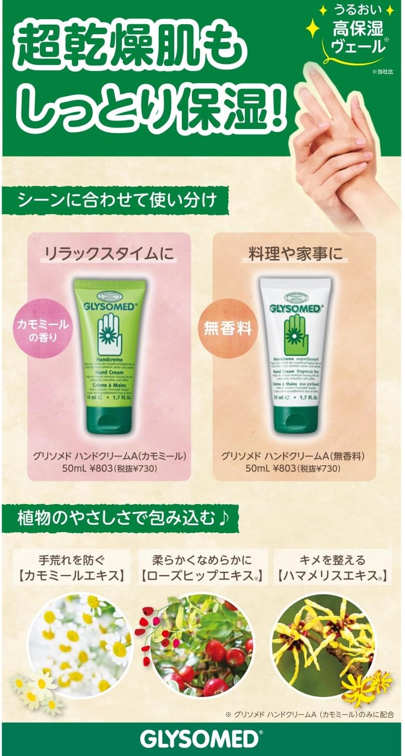 無香料ハンドクリーム50ml【グリソメド】