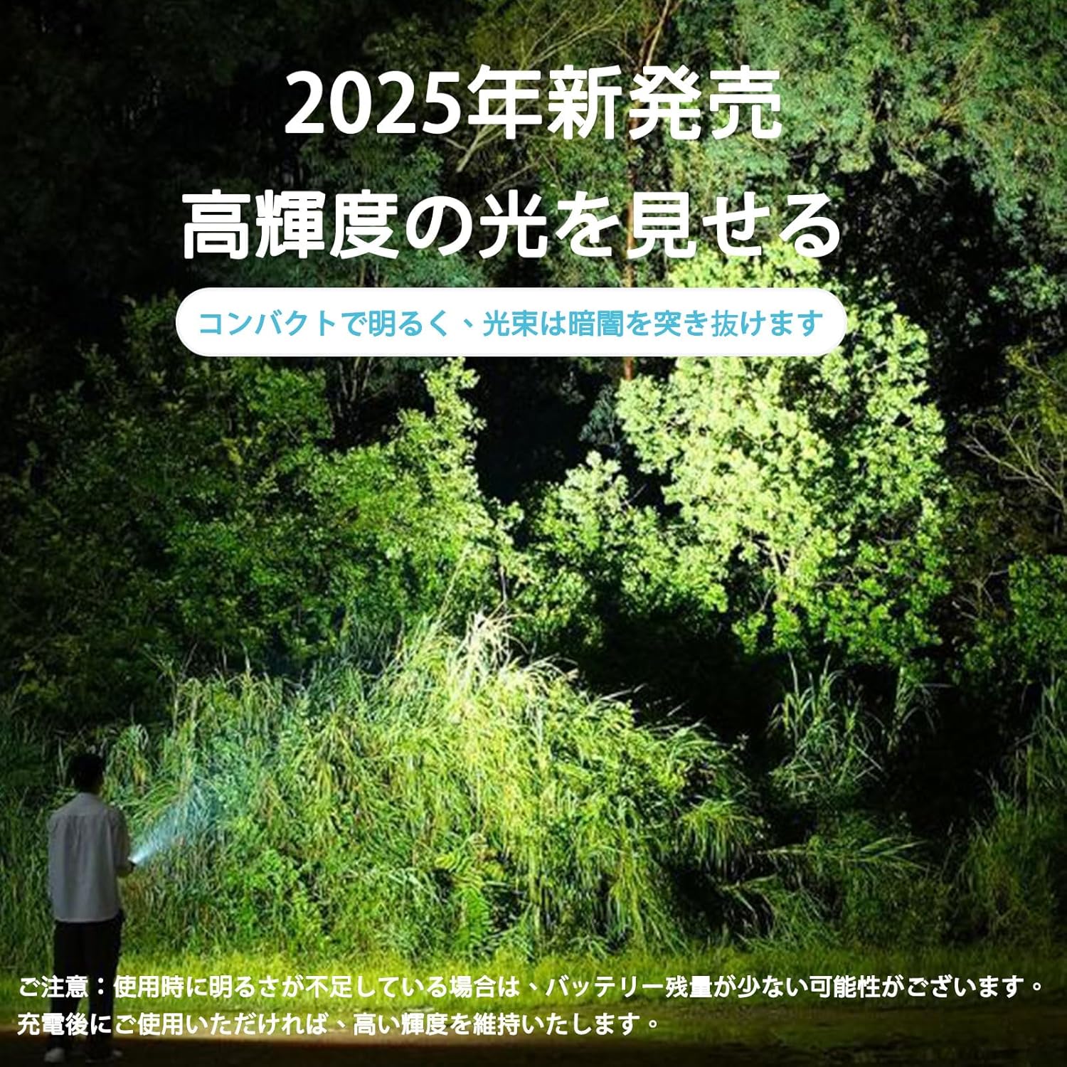 強力高輝度小型LED懐中電灯 充電式 Type-C防水 3モード調光【2025強化版】