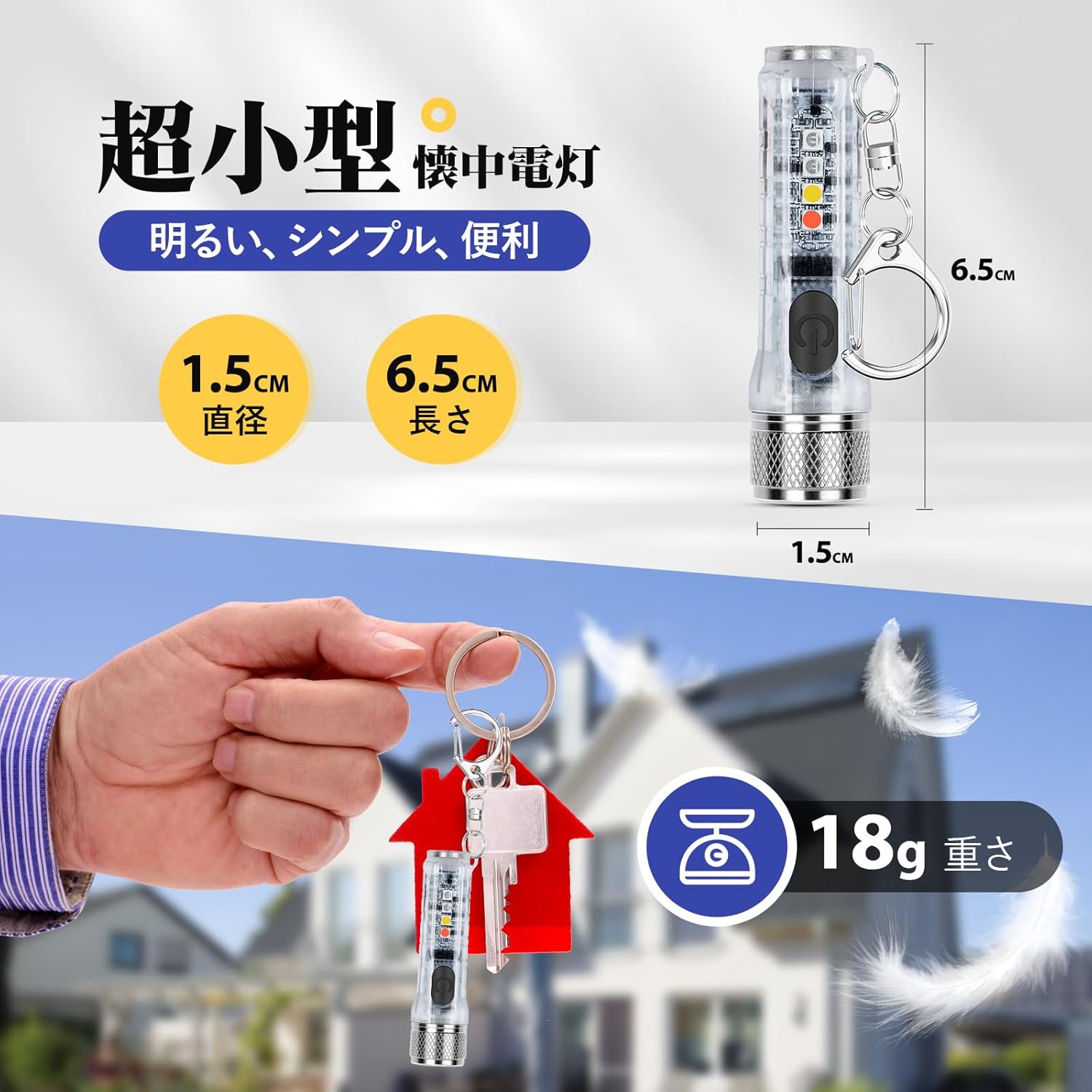 USB-C充電式ミニ懐中電灯｜超小型・防水・強力・軽量・マグネット搭載【1個セット】