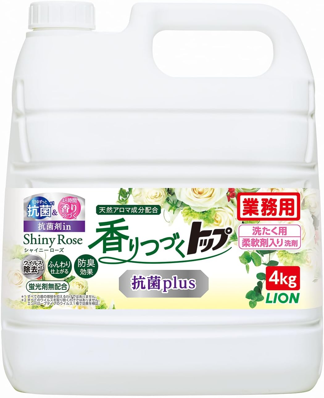 抗菌プラス 洗濯洗剤 4kg 詰め替え - ローズ＆フローラルの香り