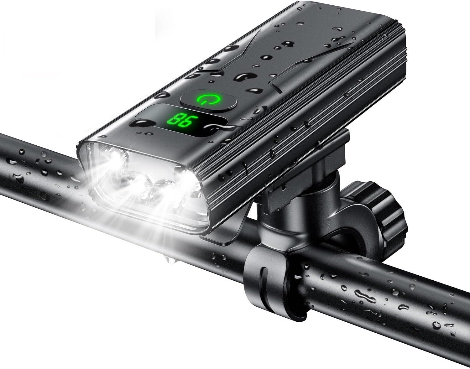 自転車用高輝度LEDヘッドライト【5600mAh・5調光モード・IPX6防水】