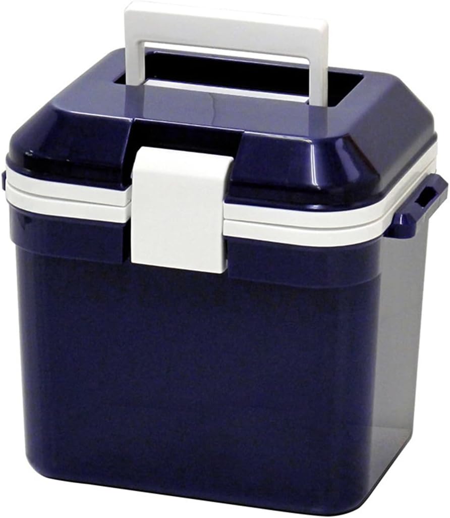 フォレスクルー 7L ダークブルークーラーボックス - 軽量・保冷機能付き、500mlペットボトル収納可、ショルダーベルト付