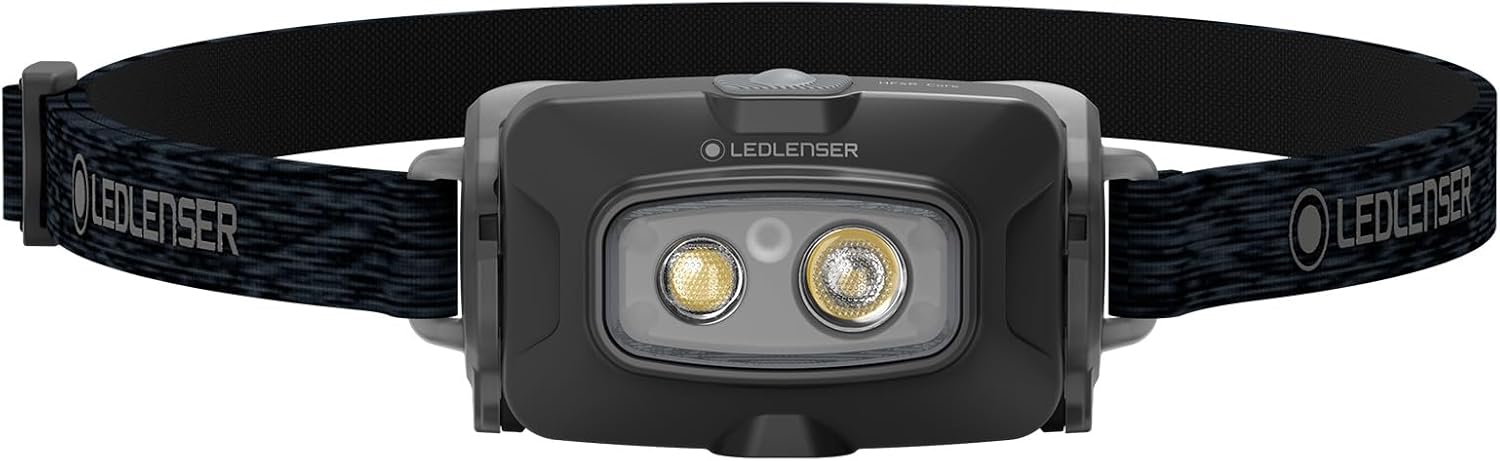 充電式ヘッドライト Ledlenser HF4R Core ブラック 最大500lm 防水仕様 IP68 軽量72g 釣り・登山・キャンプ用