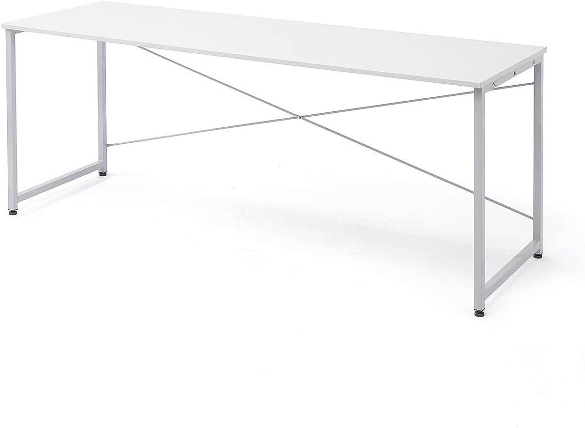 シンプルモニターアーム対応ワークデスク 幅180cm ホワイト 100-DESKF007