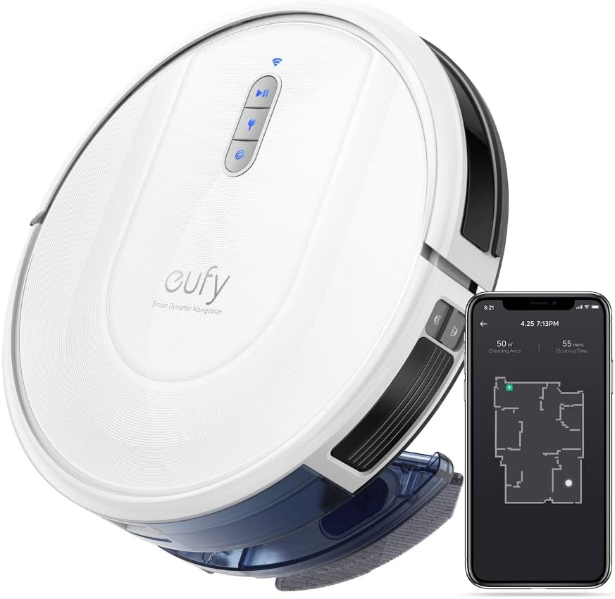 Anker Eufy RoboVac G30 Hybrid ロボット掃除機 カーペット対応 ハイブリッド式 吸引・水拭き両用 Wi-Fi対応 強力吸引 自動充電 ホワイト