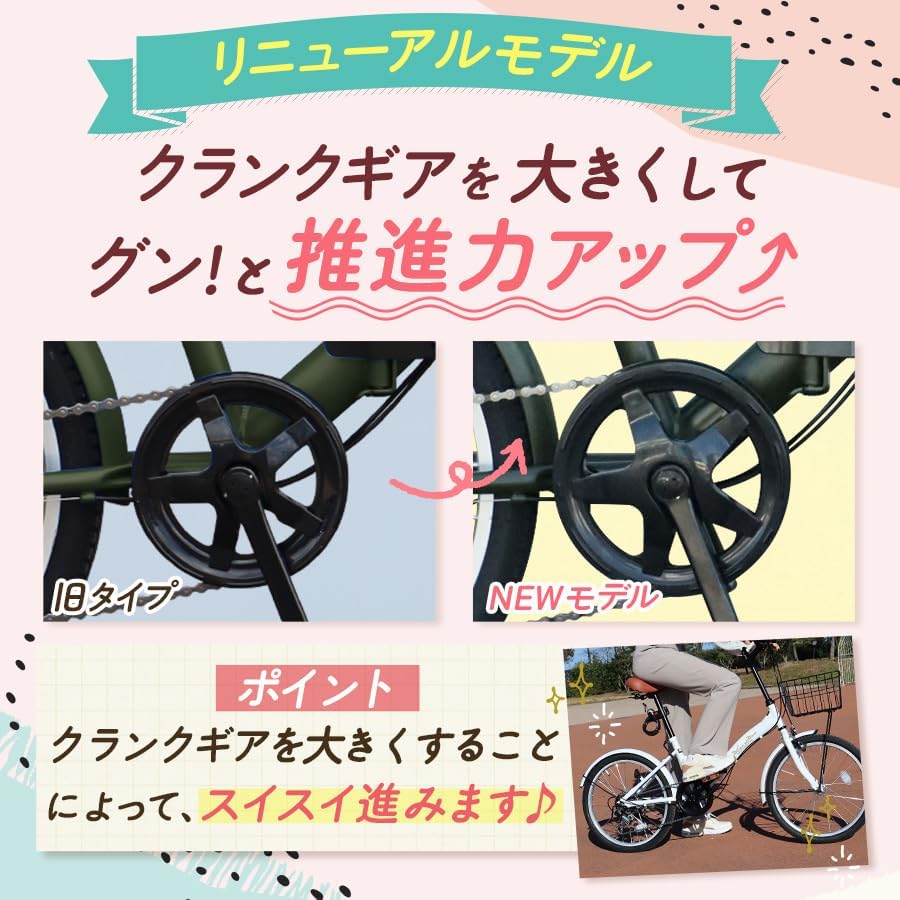 20インチ折りたたみ自転車 シマノ6段ギア ミニベロ プレゼント用