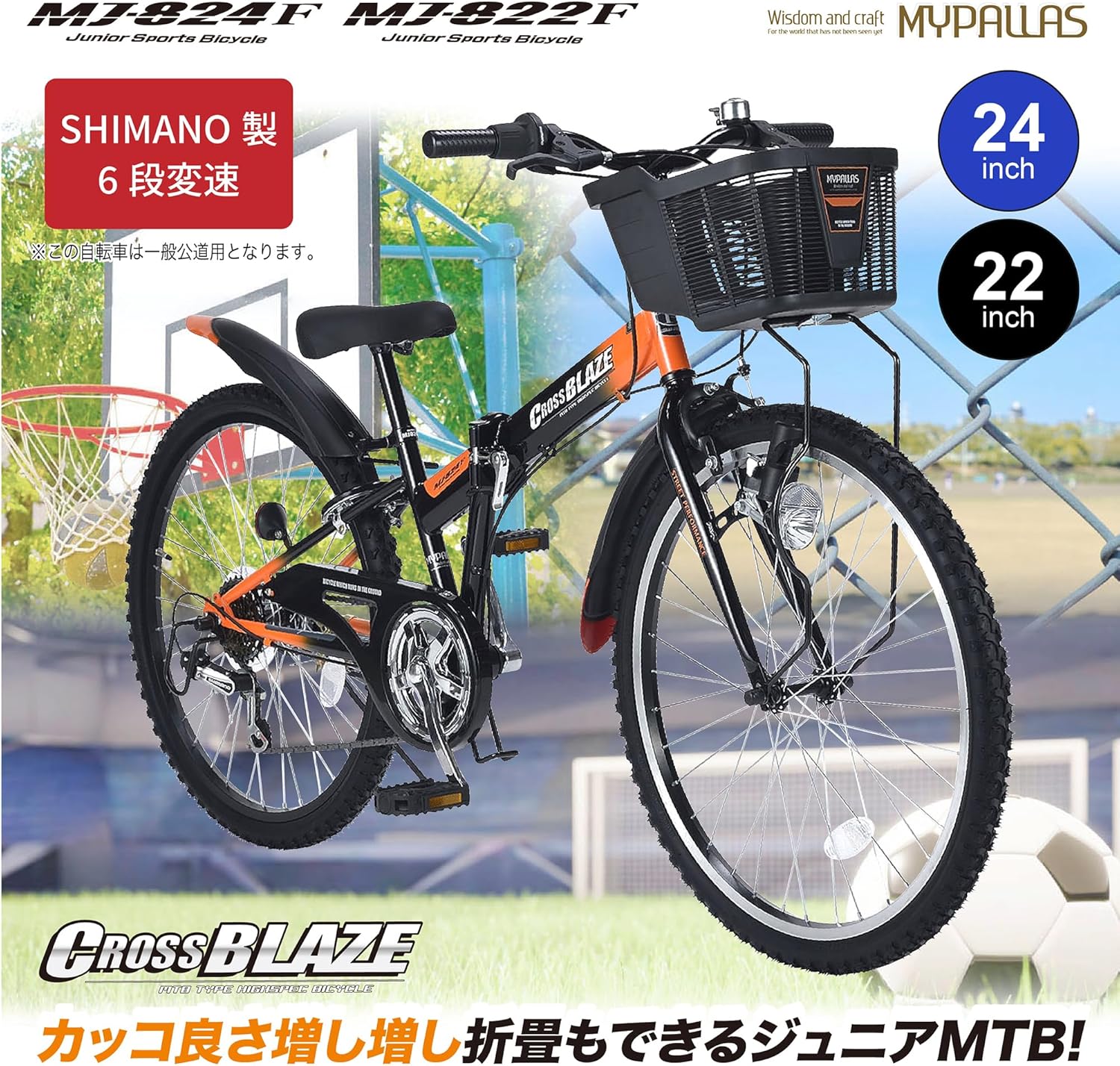 誕生日プレゼントに最適な子供用ジュニアMTB 22/24インチ - 6段ギア - ブルー・ブラック