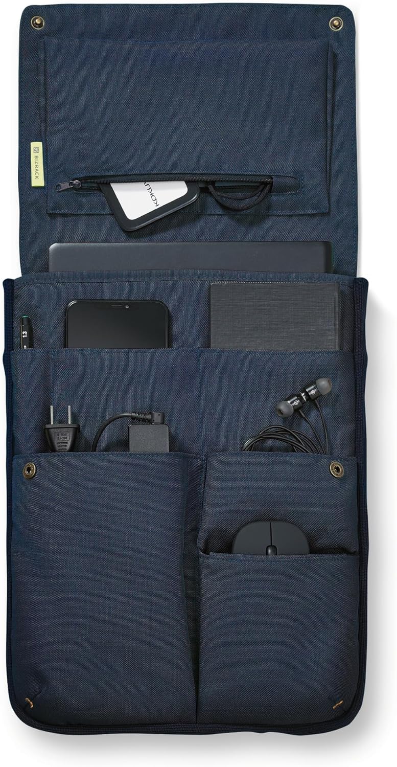 ビジネス用バッグインバッグ 13.3インチ・14インチ対応 縦型 クラッチバッグ スモーキーネイビー