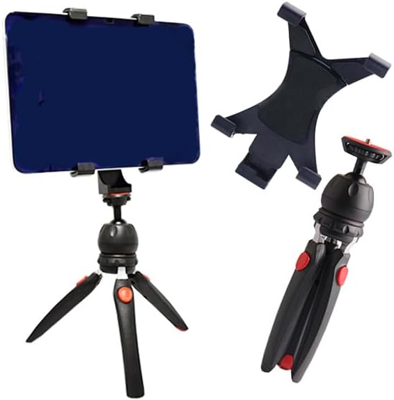 タブレット用ホルダー付き多機能ミニ三脚セット - スマートフォン・Web会議・Vlog撮影対応