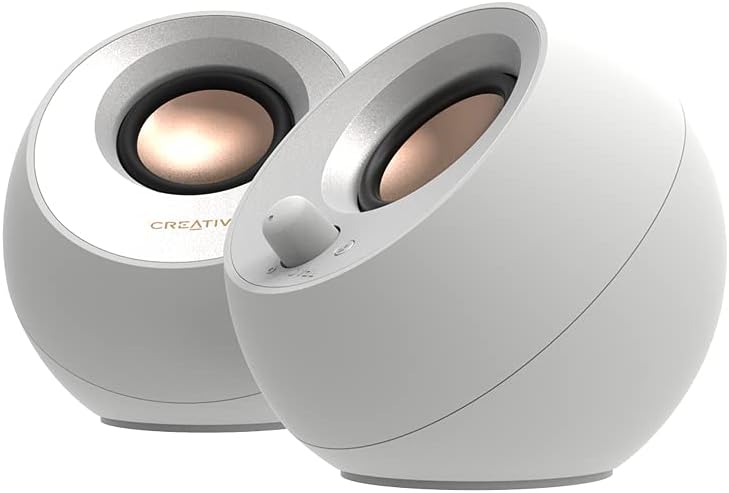 Creative Pebble V3 ホワイト Bluetooth 5.0 8W アクティブスピーカー
