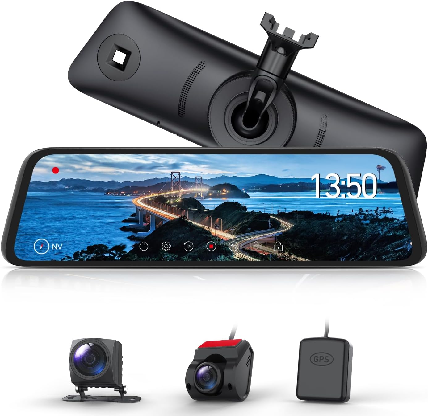 ドライブレコーダー ミラー型 T9 Pro 前後カメラ 自動輝度調整・超暗視機能搭載 10インチ GPS 駐車監視【95%車種対応】18ヶ月保証
