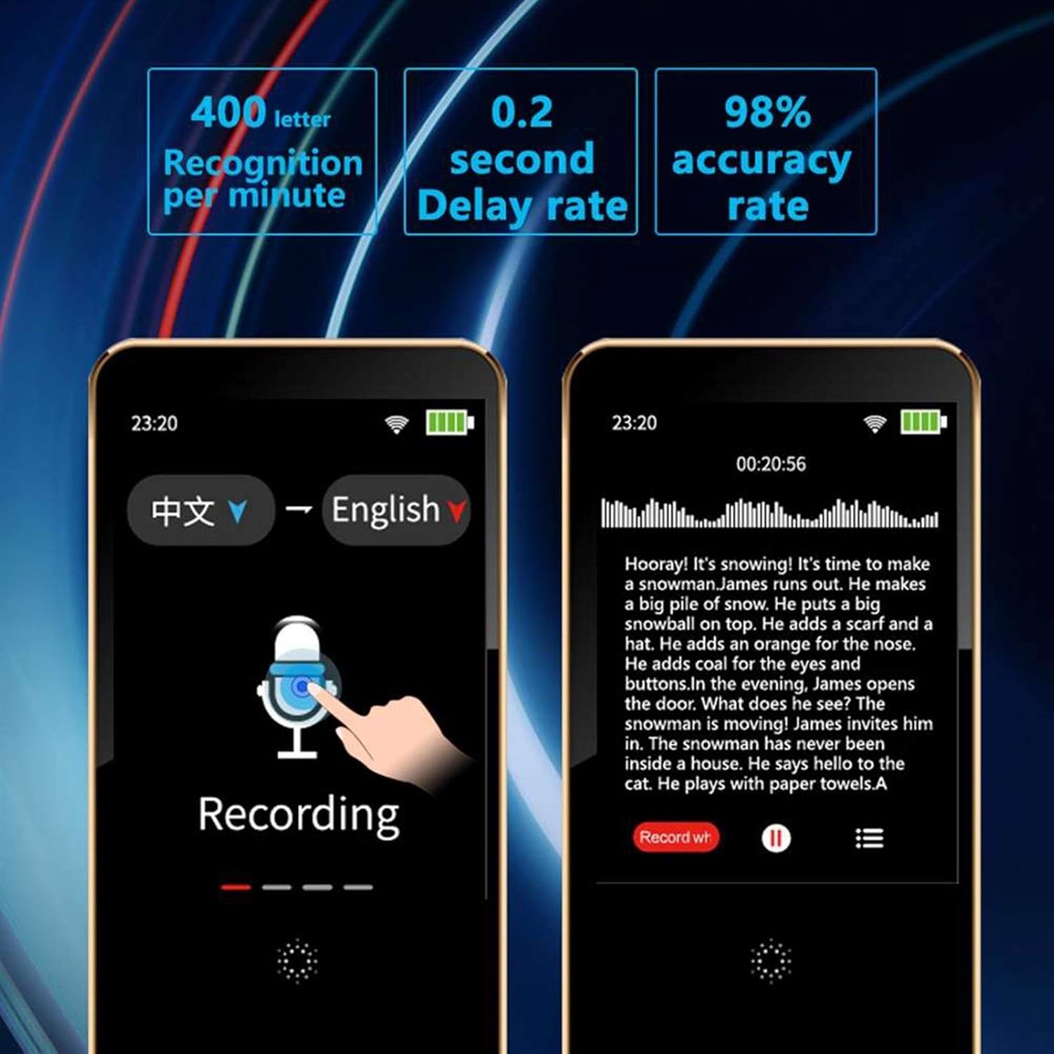ポータブルAI翻訳デバイス 89言語対応 オフライン機能 Bluetooth搭載