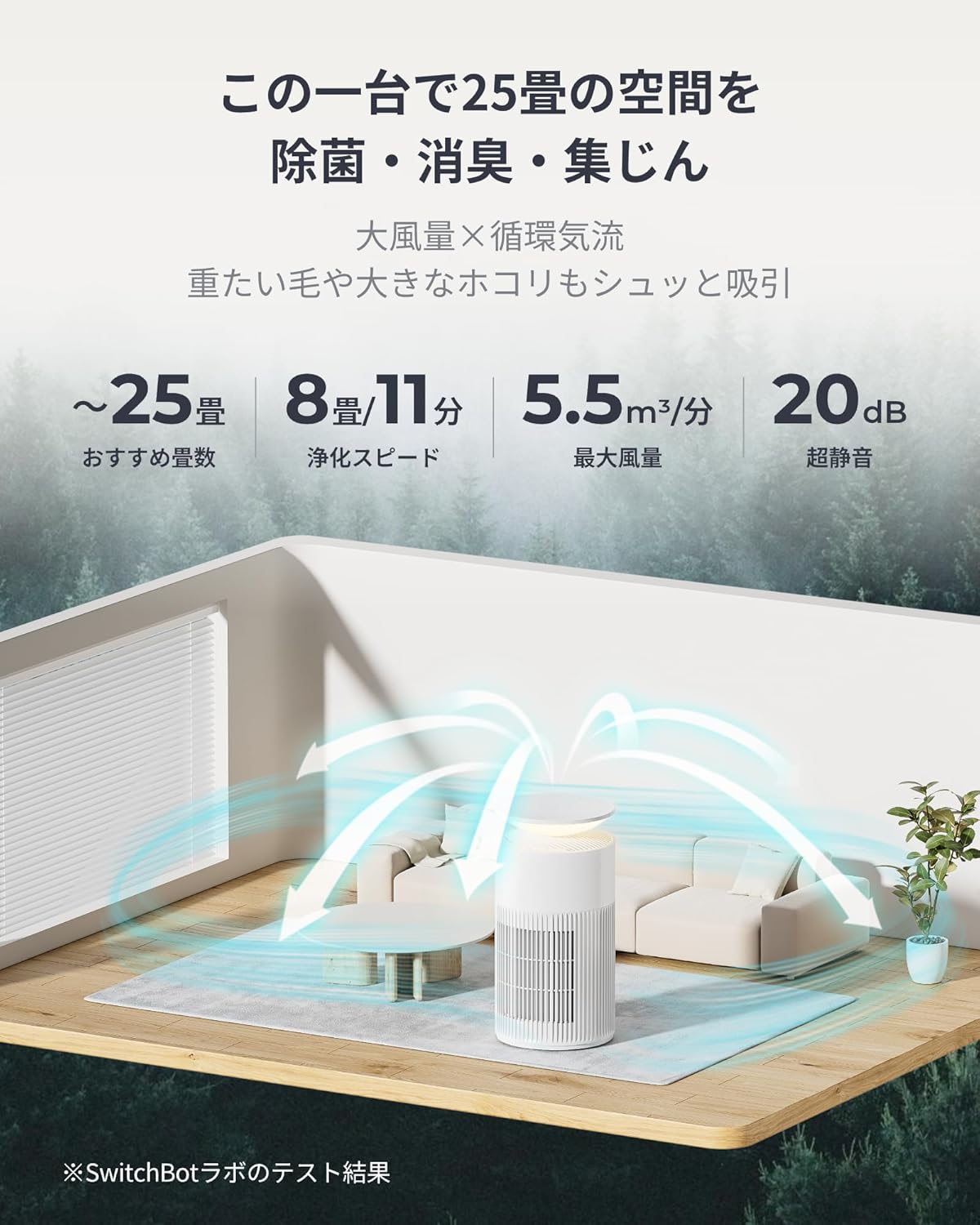 ペット用高性能空気清浄機 - 25畳対応・静音・省エネ・HEPAフィルター搭載