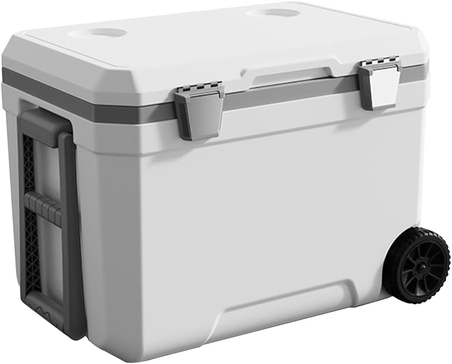大型クーラーボックス 45L 保冷剤付き キャンプ・BBQ用 車載便利 キャスター付き 高密閉性