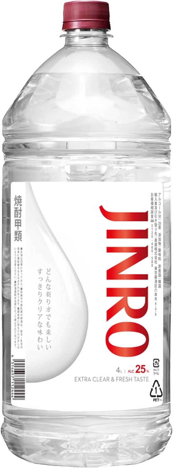 眞露 JINRO 25° 焼酎 4000ml ペットボトル