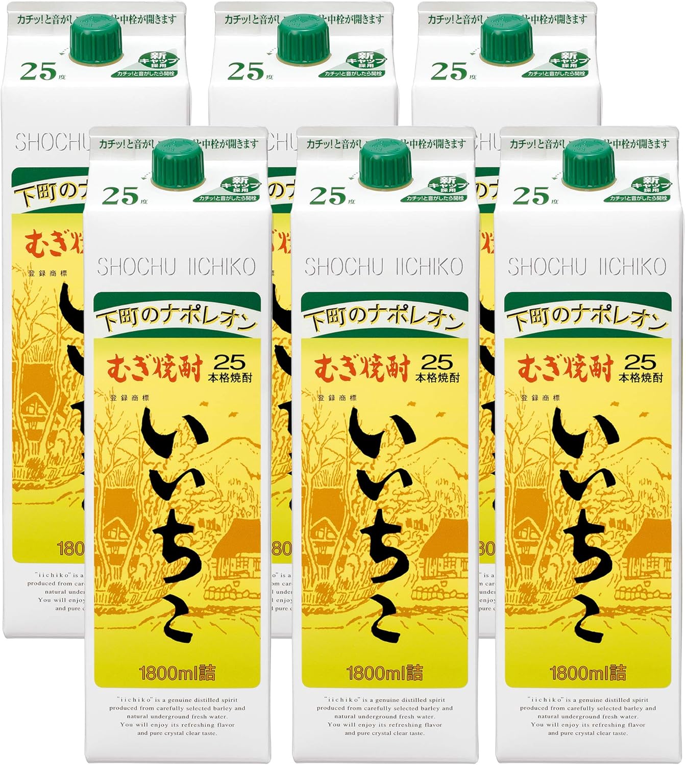 いいちこ焼酎パック 25度 1800ml×6本セット【大分県産】