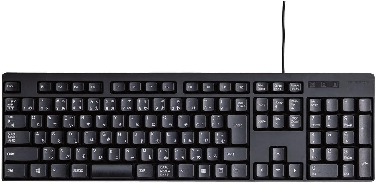 エレコム メンブレン有線キーボード ブラック TK-FFCM01BK