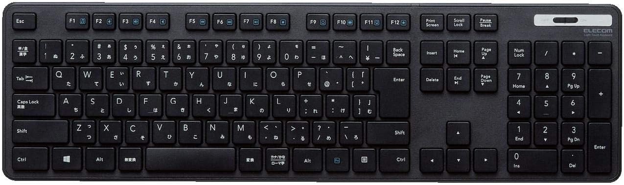 薄型メンブレンワイヤレスキーボード（テンキー付き・ブラック） TK-FDM110TXBK